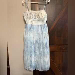 Lulu's Strapless Blue and White Dress